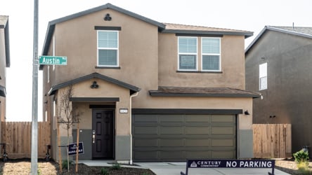A house with a garage.