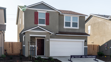 A house with a garage.