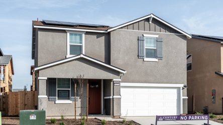 A house with a garage.
