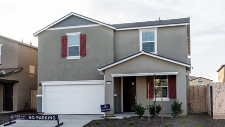 A house with a garage.