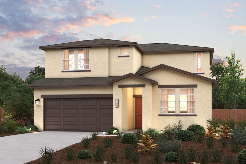 A house with a garage.