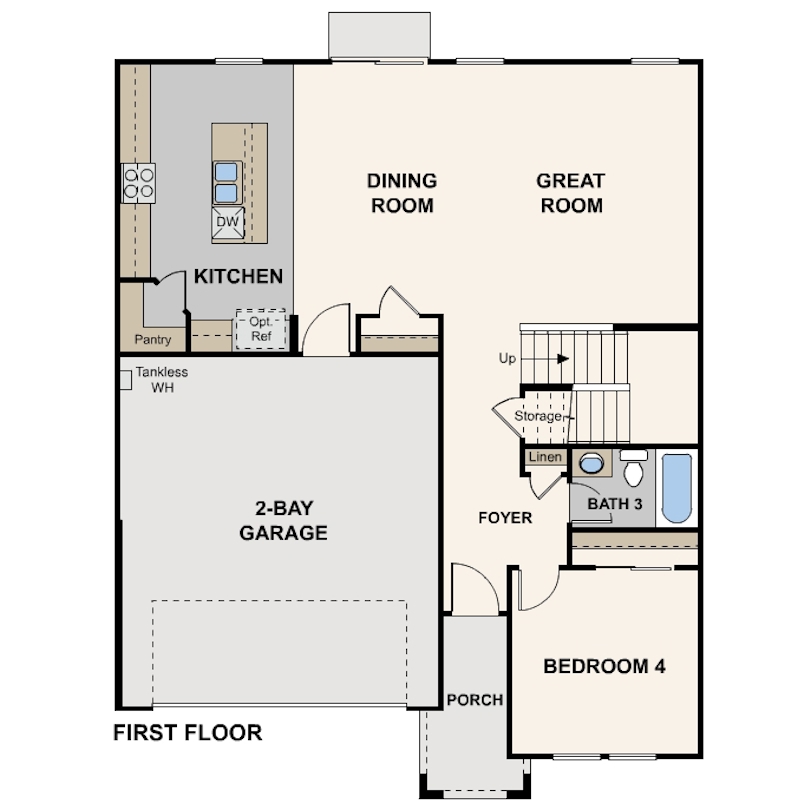 the trellises, myrtle floor plan, first floor, fresno, ca