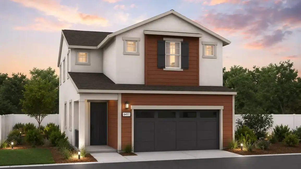 A house with a garage.