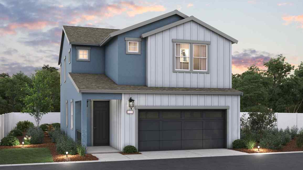 A house with a garage.