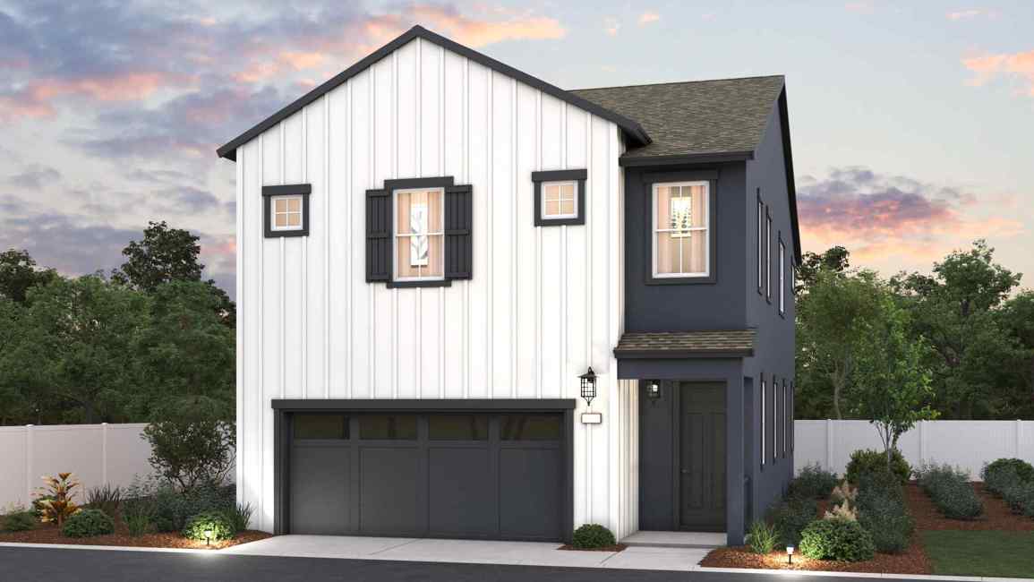 A house with a garage.