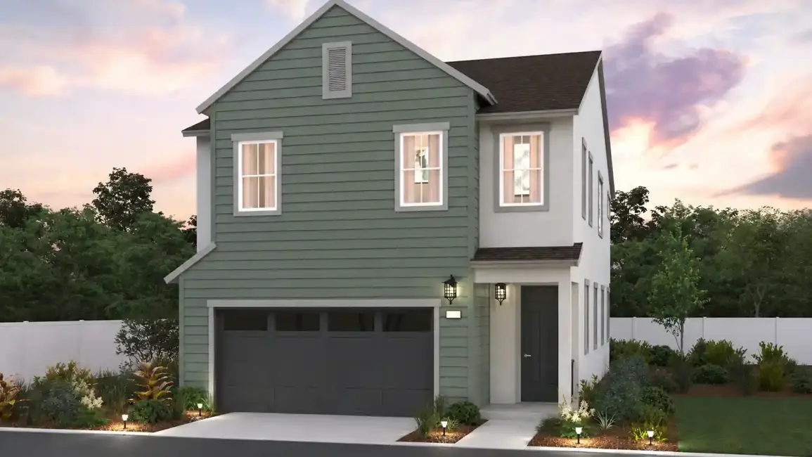 A house with a garage.