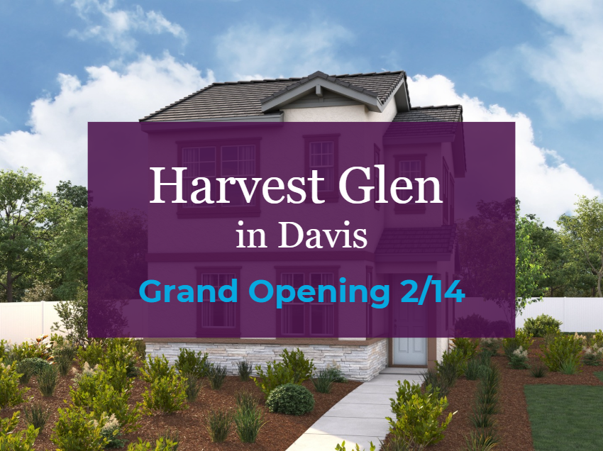 A house with a large purple sign.