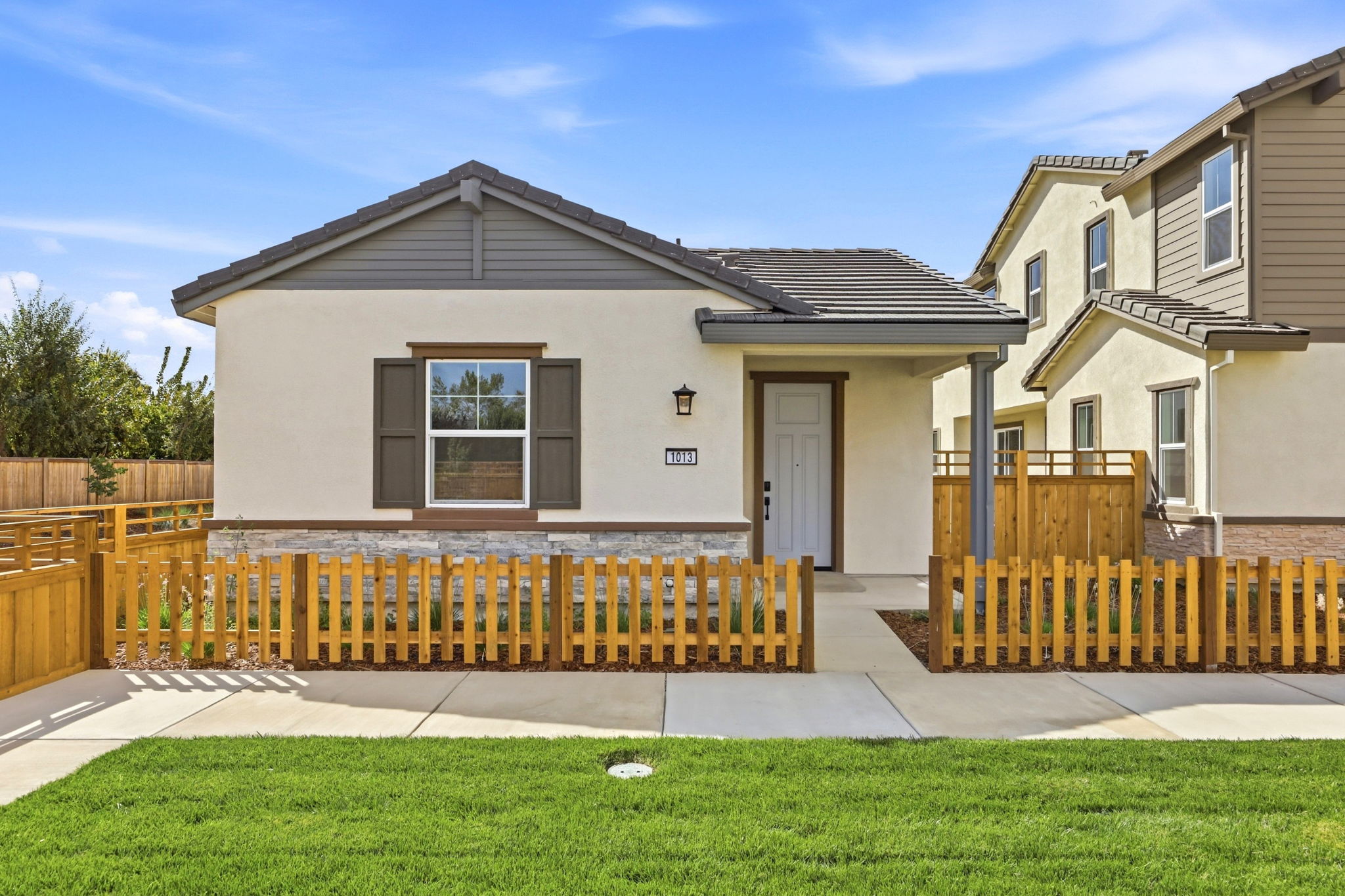 A house with a fence.