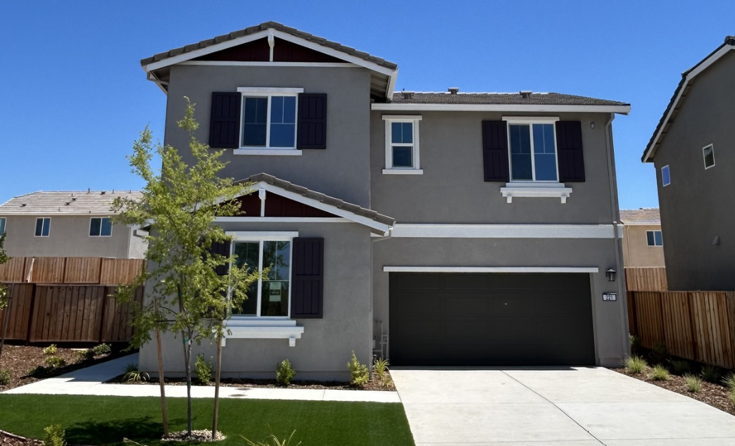 A house with a garage.