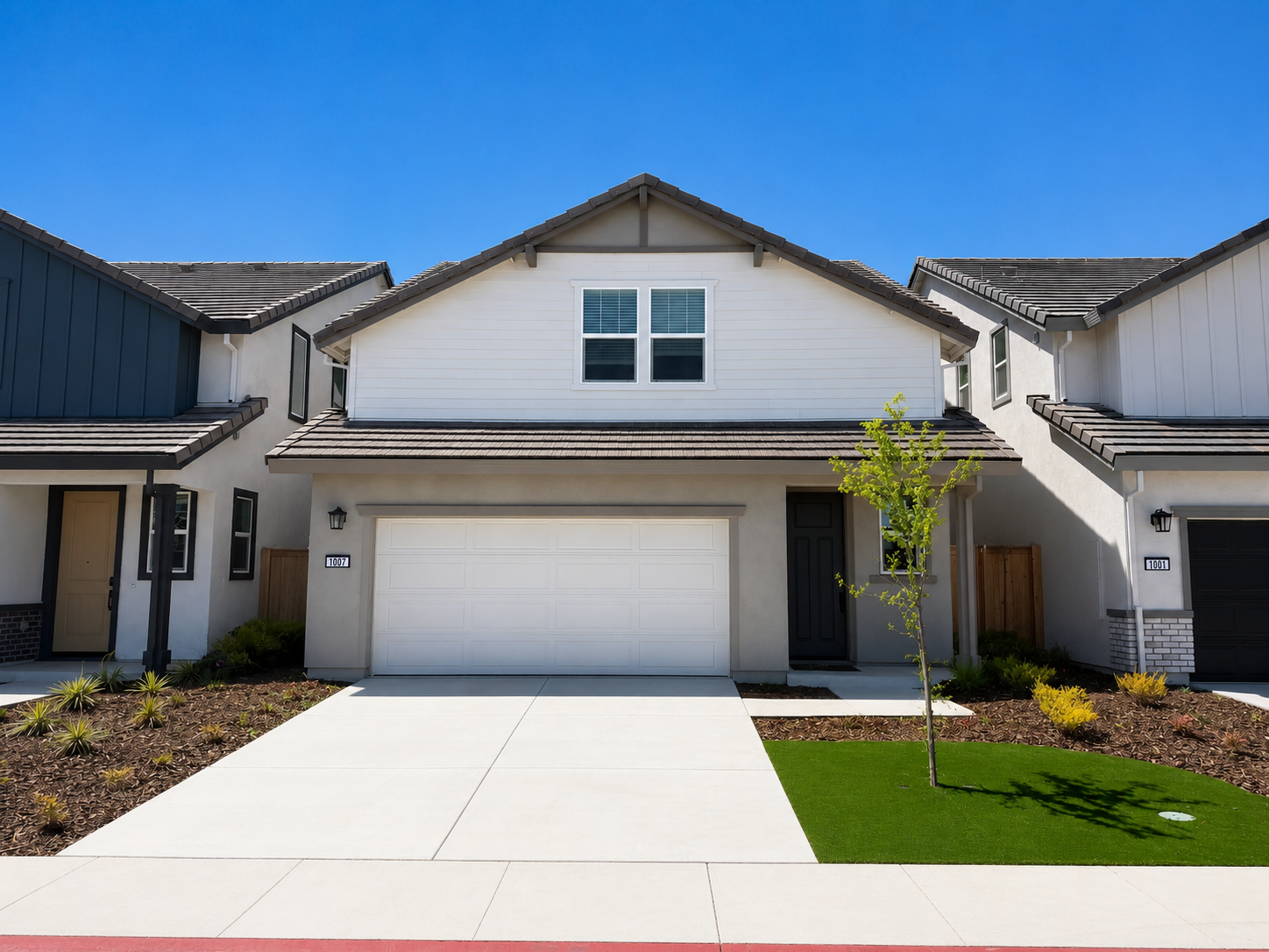 A house with a garage.