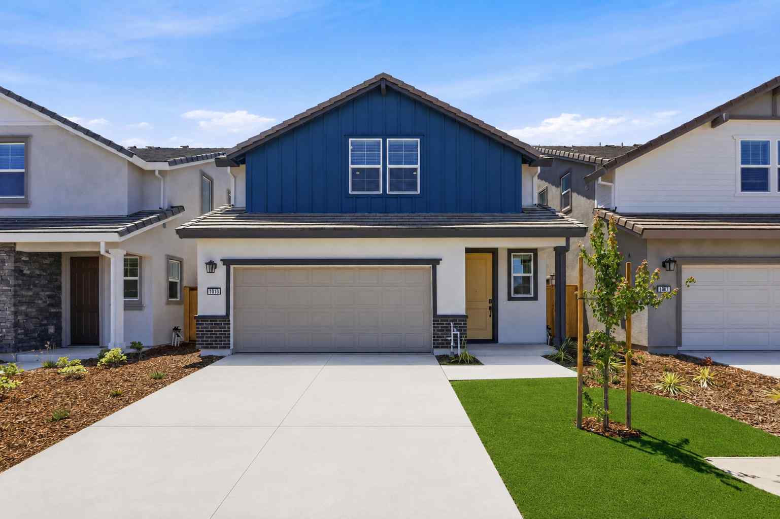 A house with a driveway.