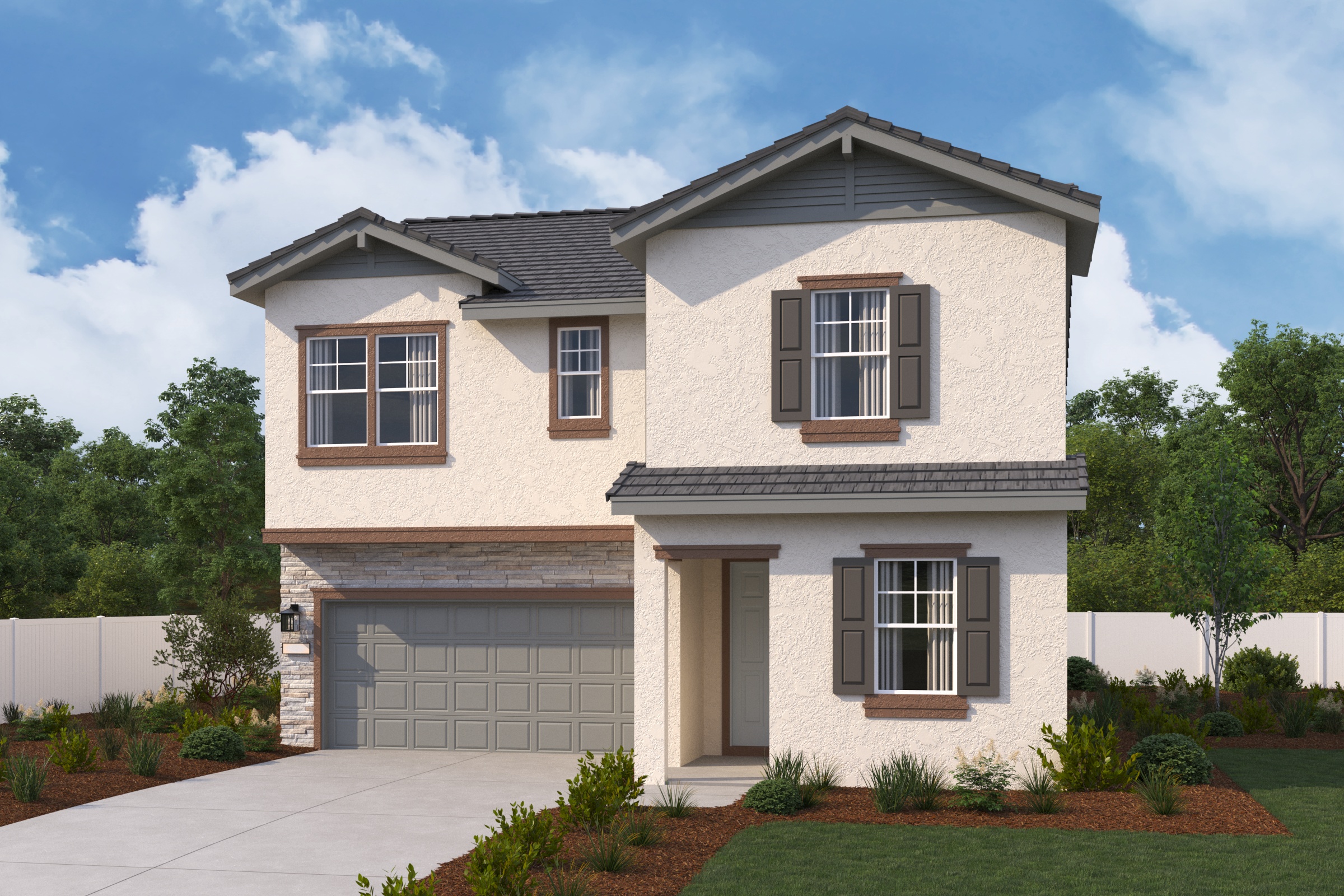 A house with a garage.
