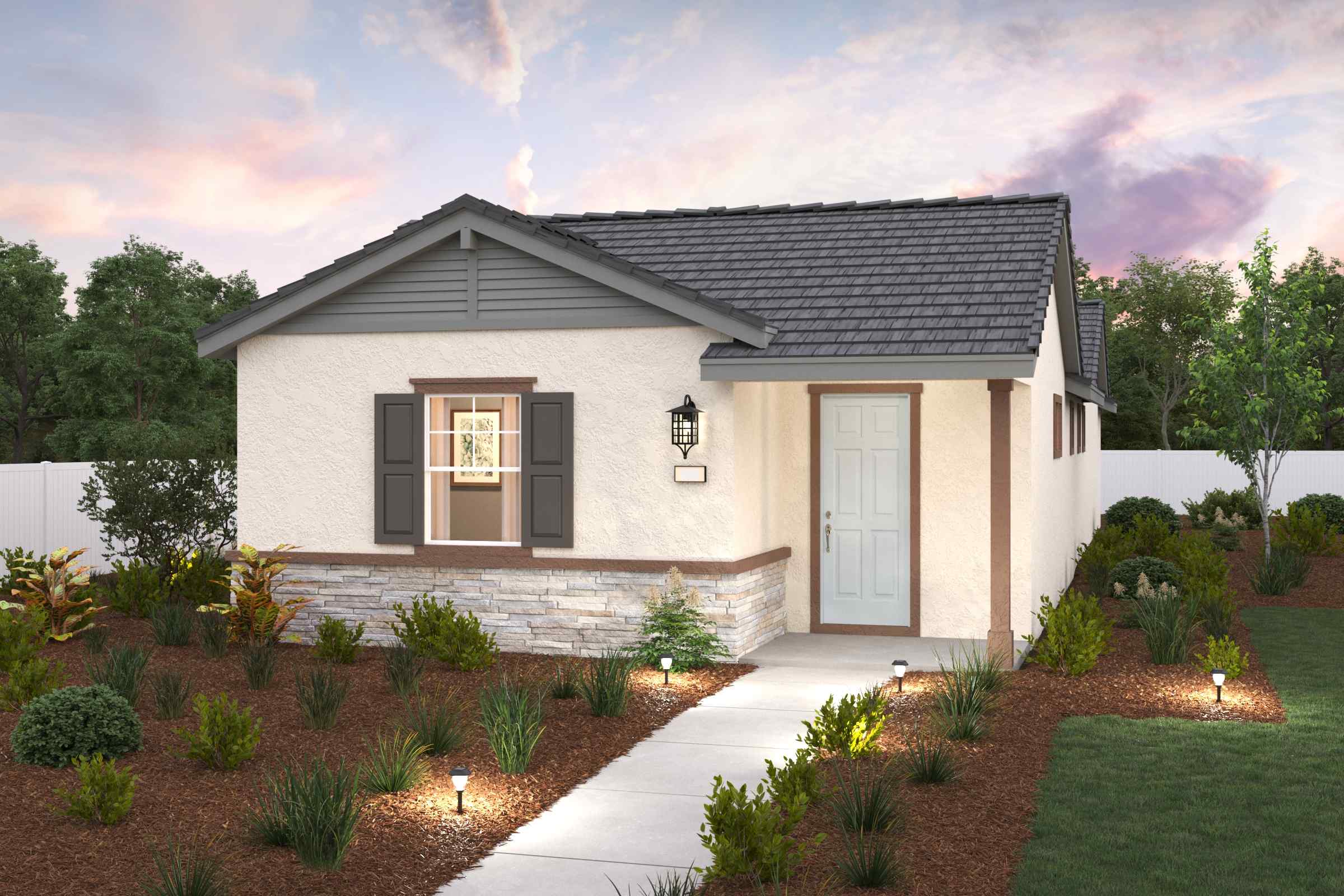 A house with a driveway.