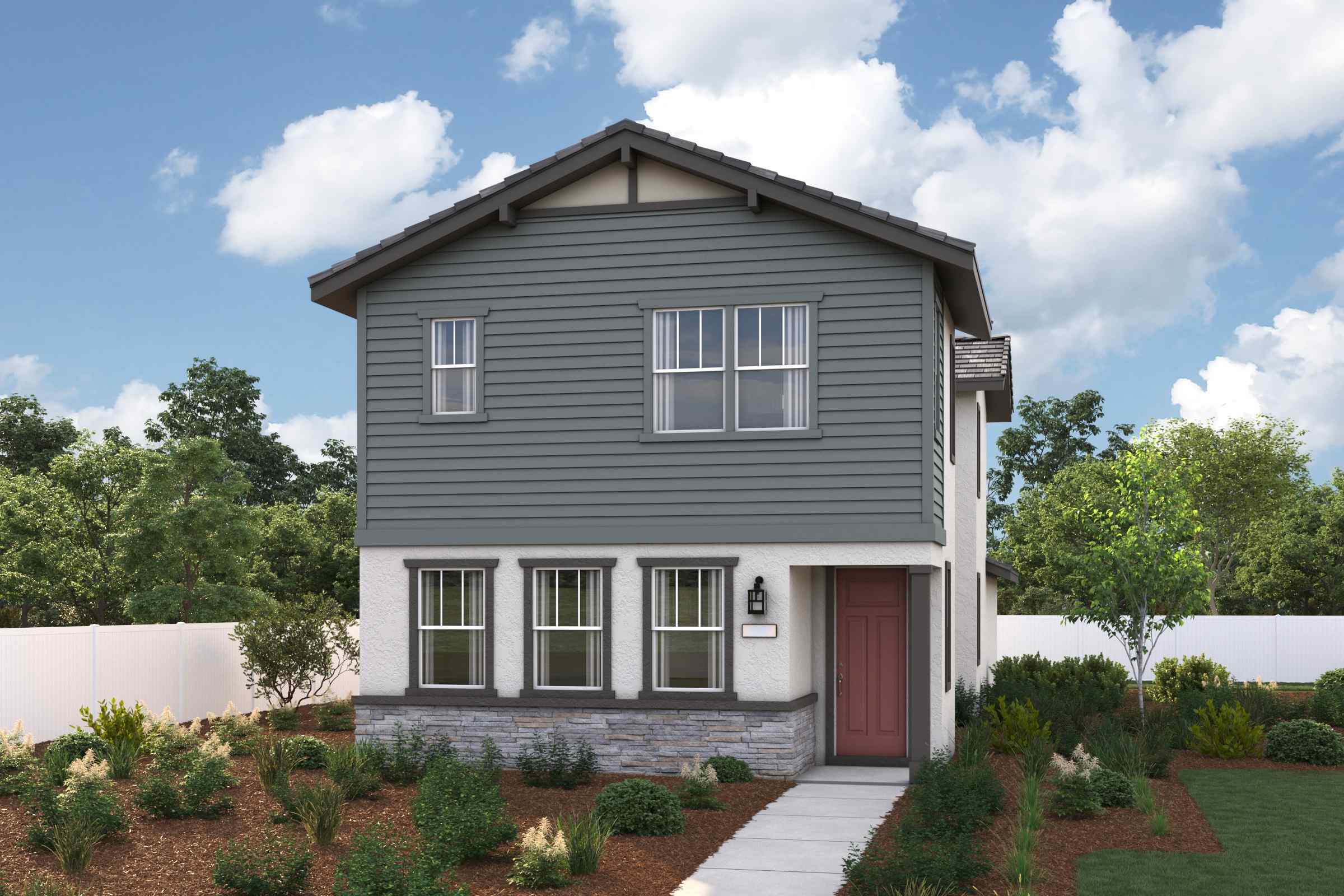 A house with a driveway.