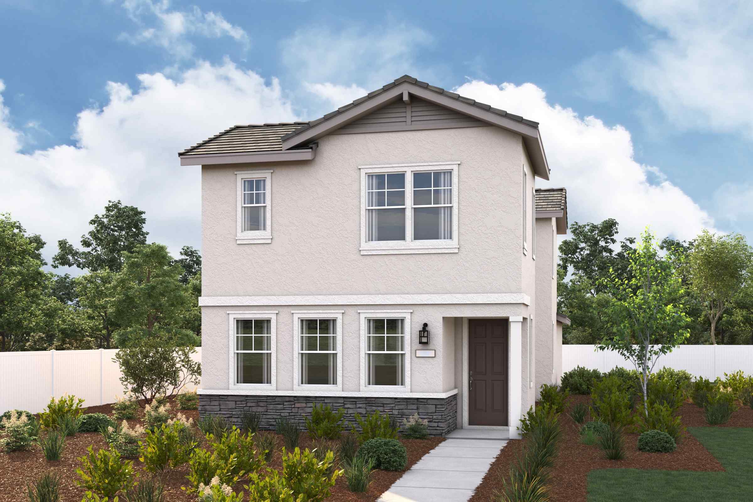 A house with a front yard.