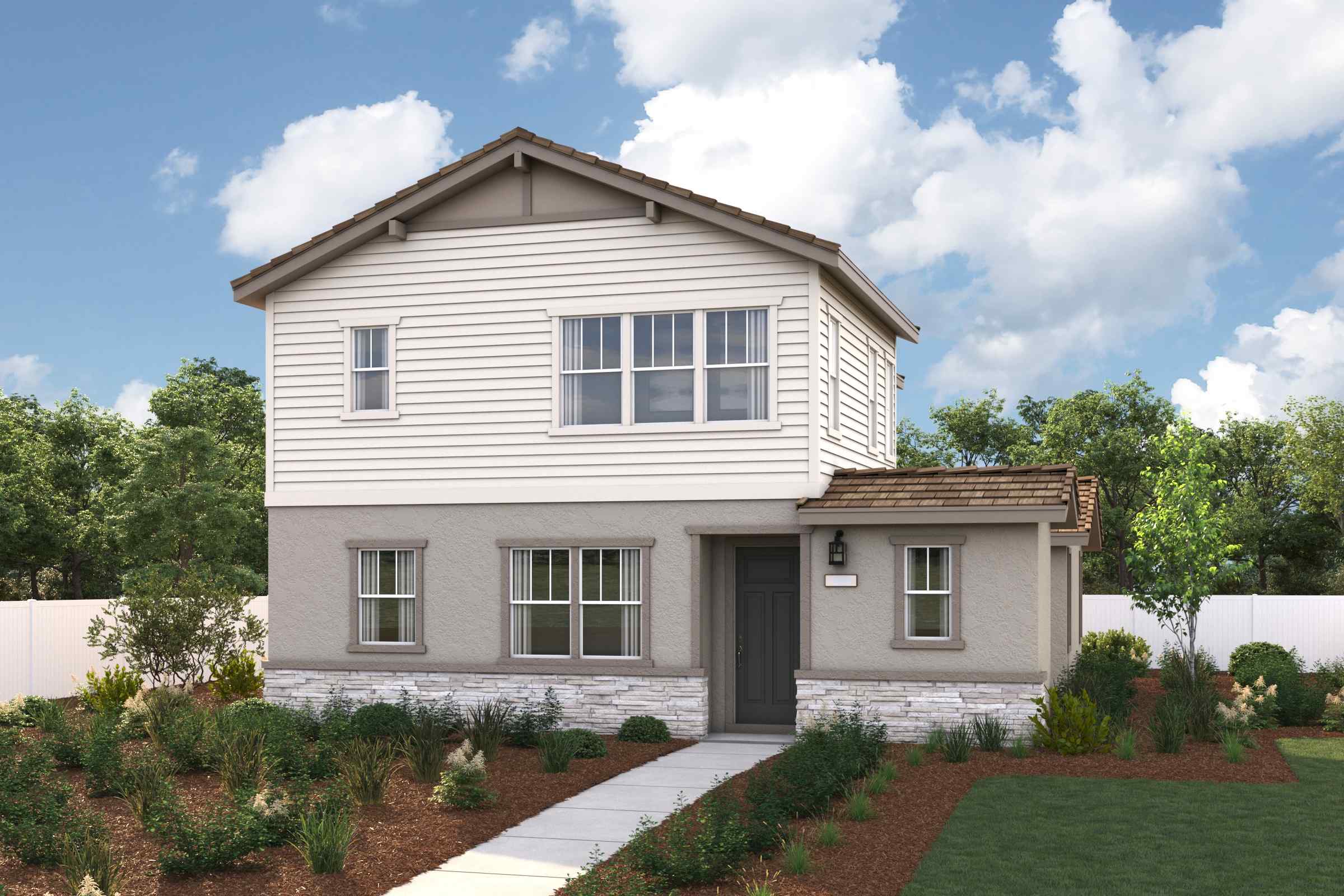 A house with a driveway.