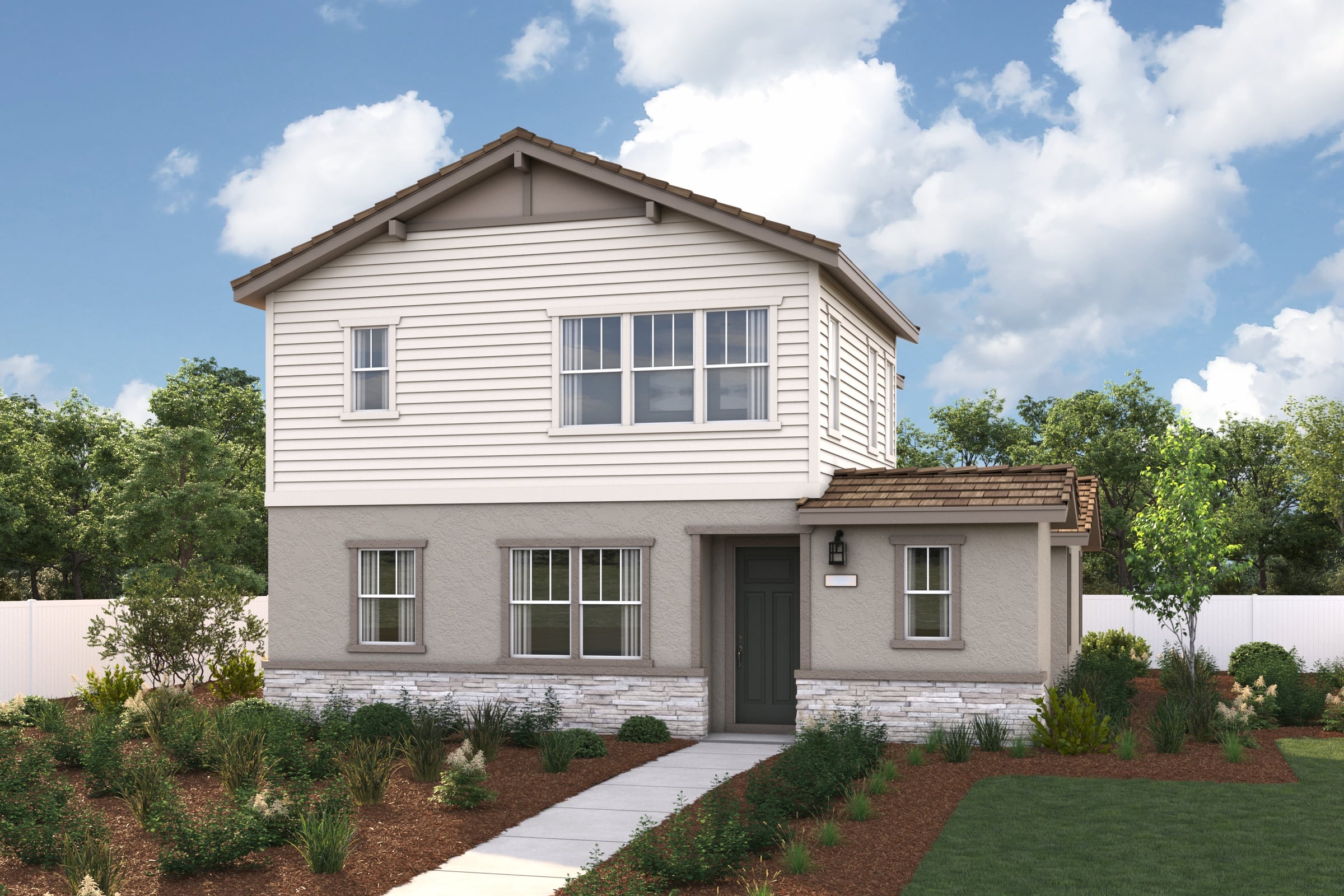 A house with a driveway.