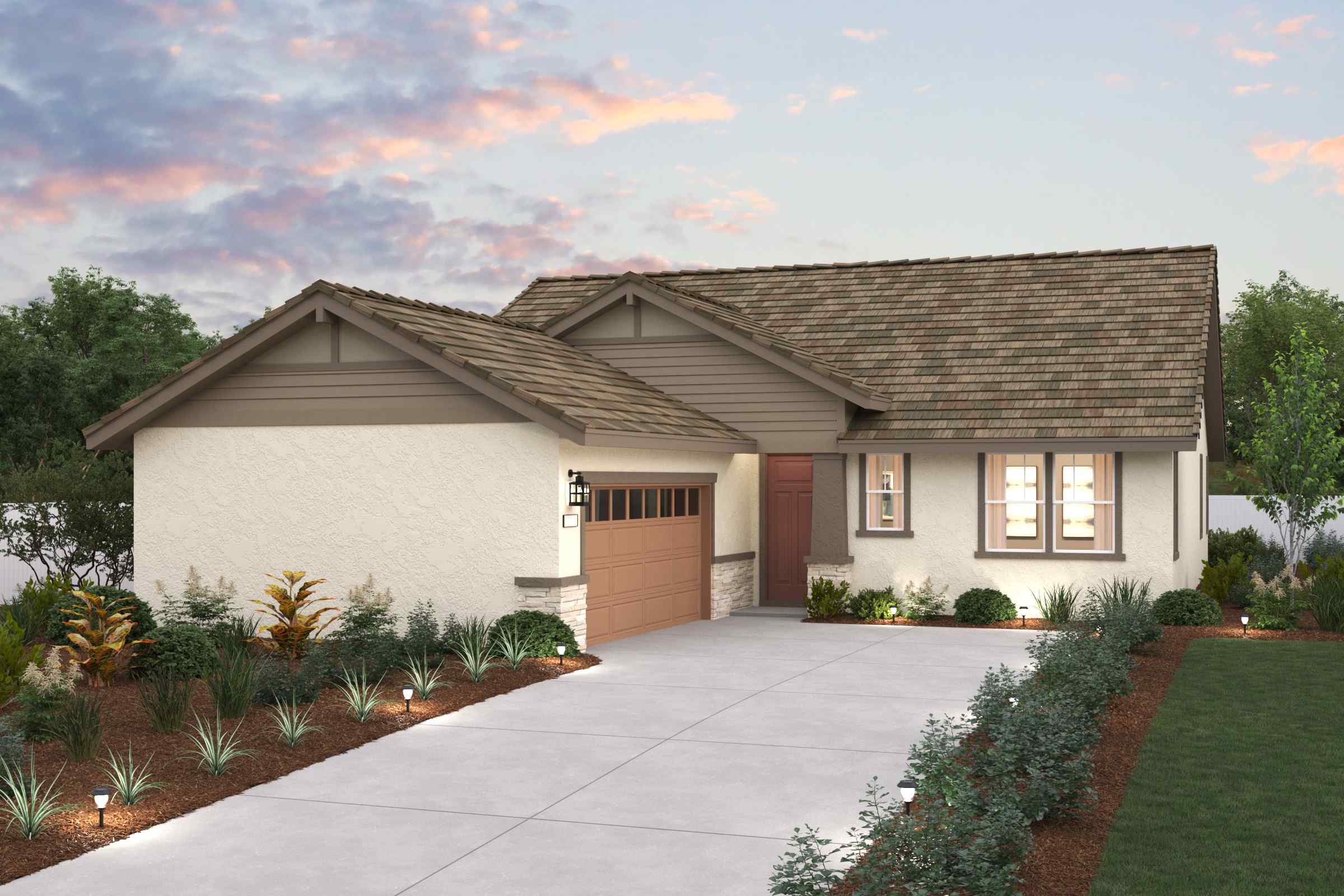 A house with a driveway.