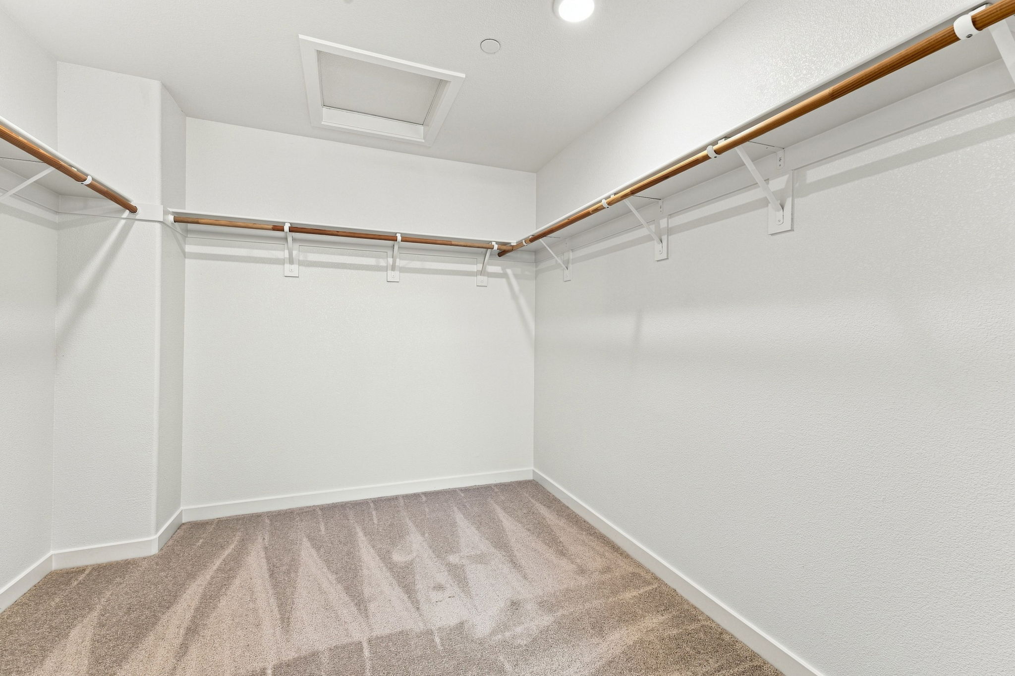 A room with a carpet and a staircase.