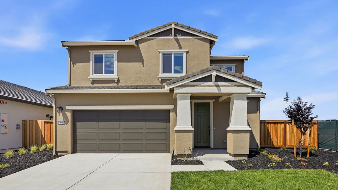 A house with a garage.