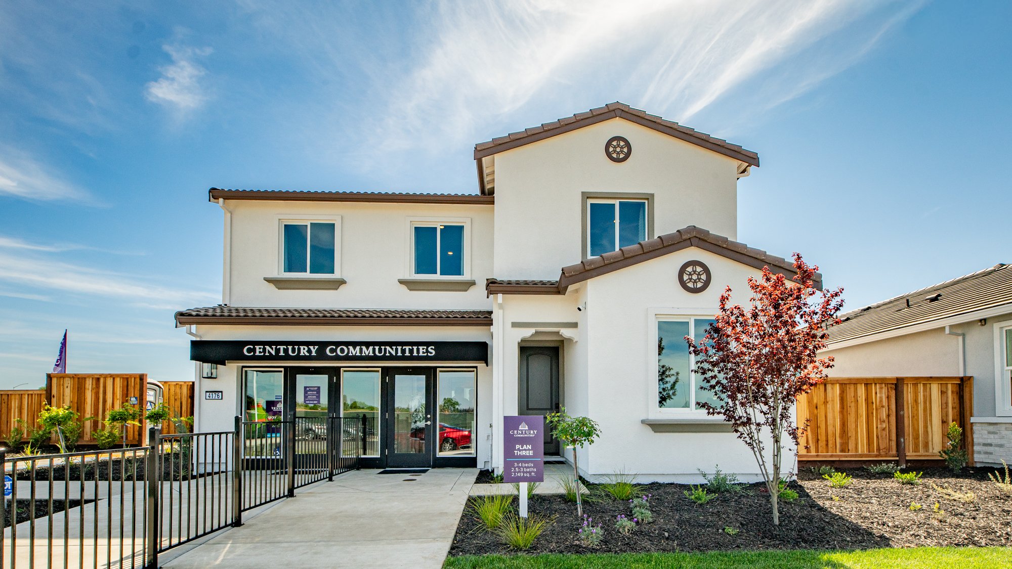 A building with a sign on it.