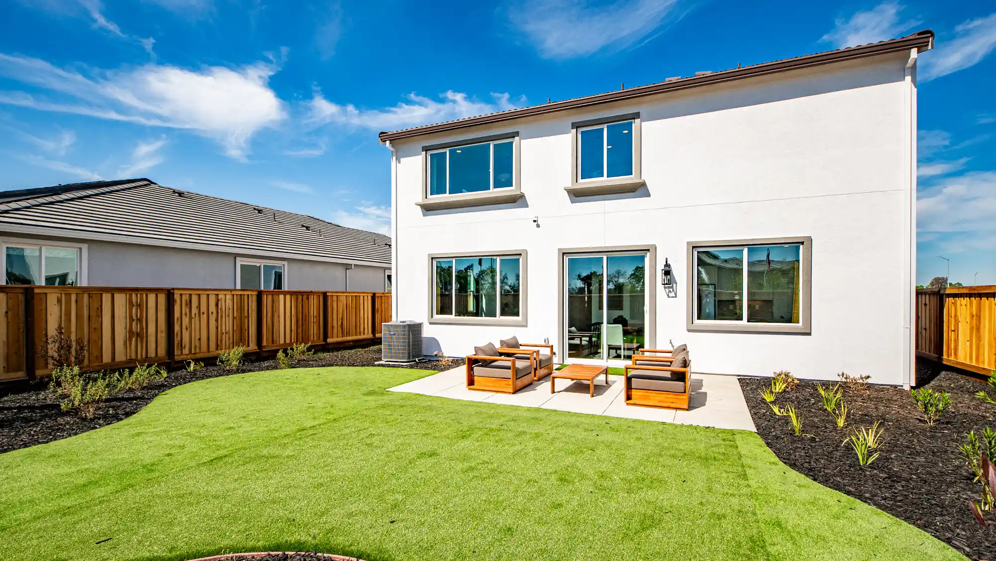 A house with a large yard.