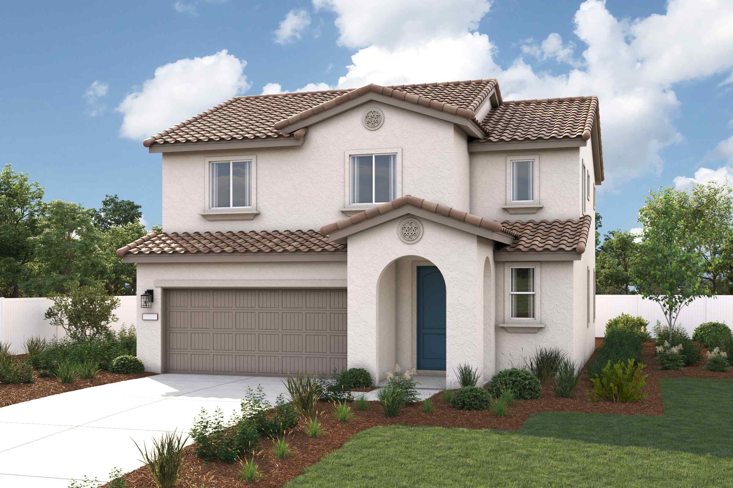 A house with a garage.