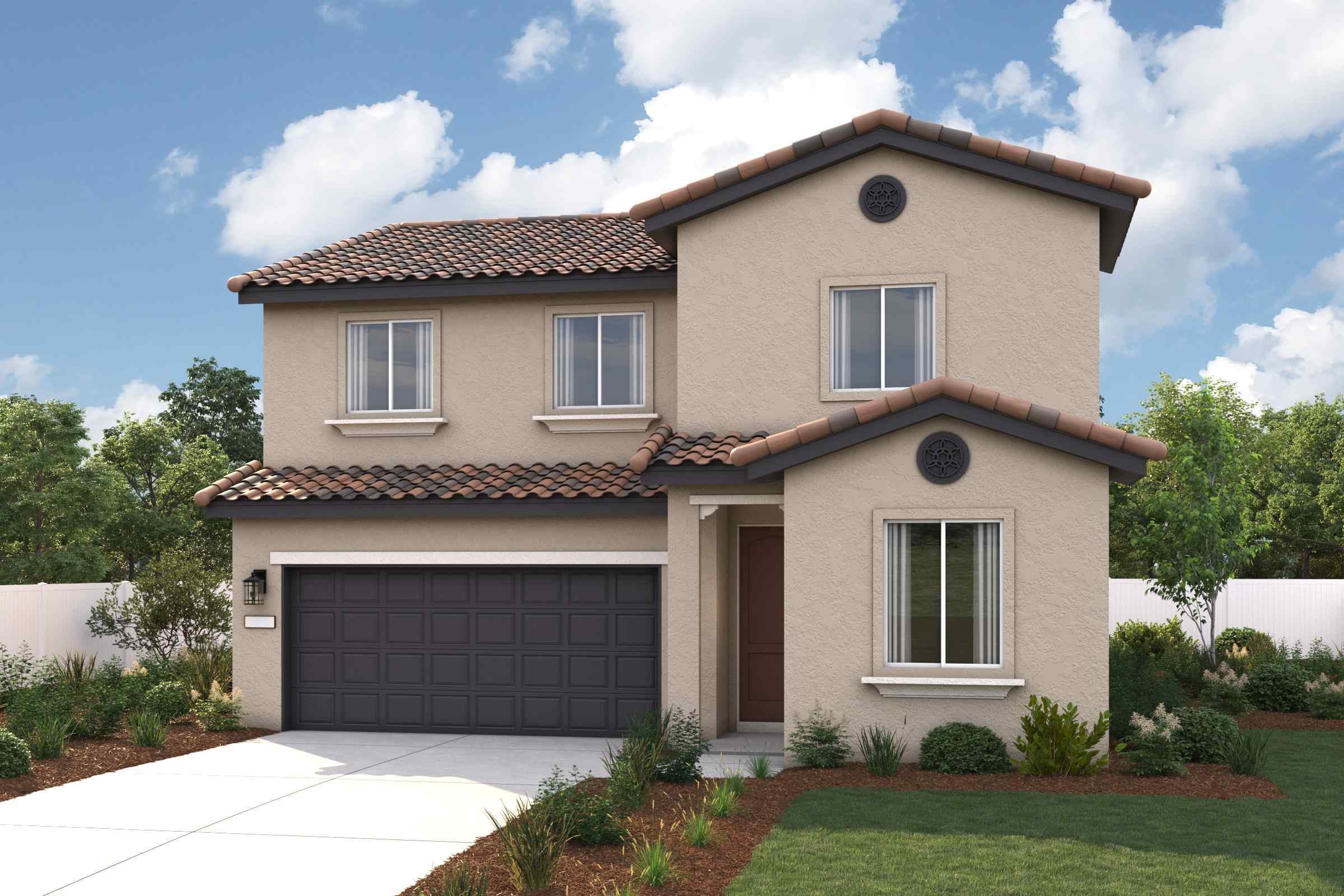 A house with a garage.