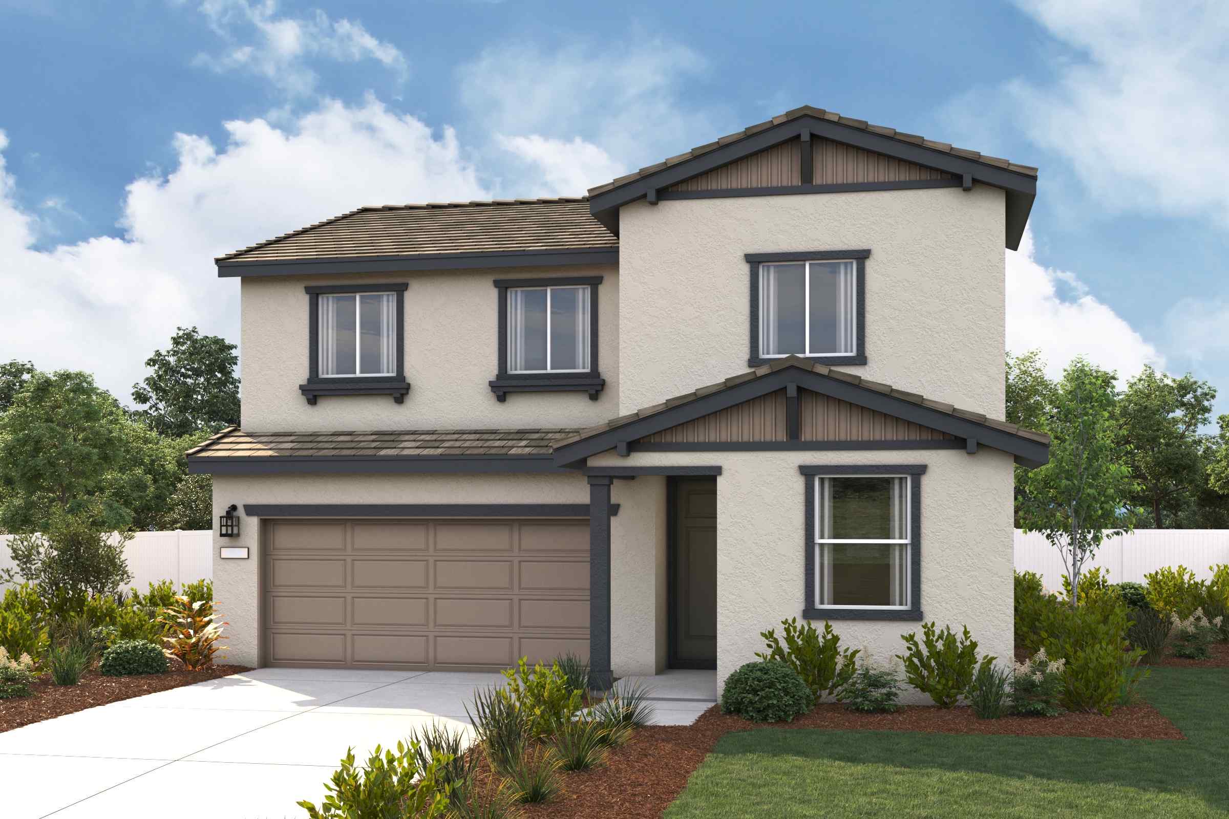 A house with a garage.