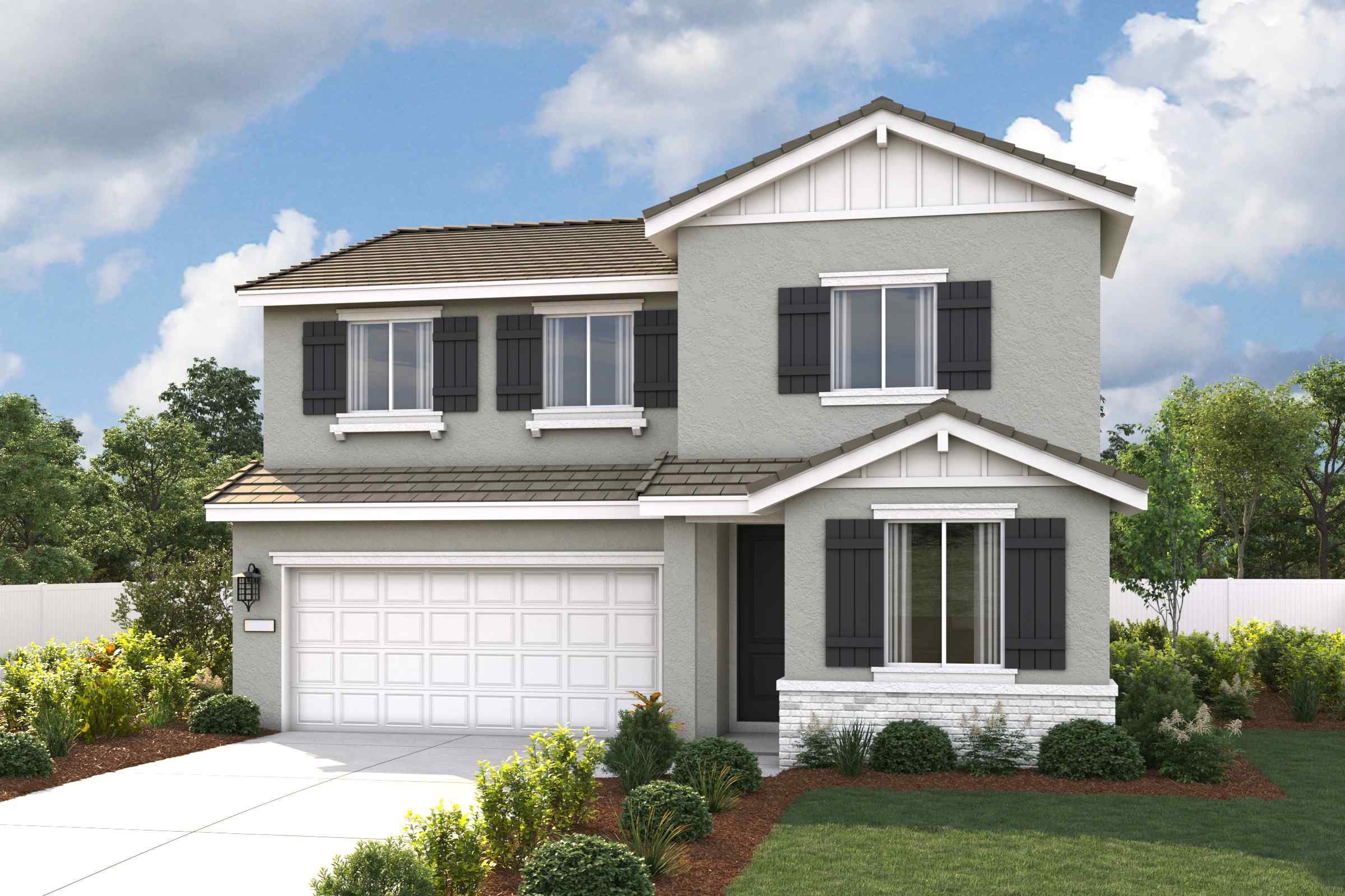 A house with a garage.