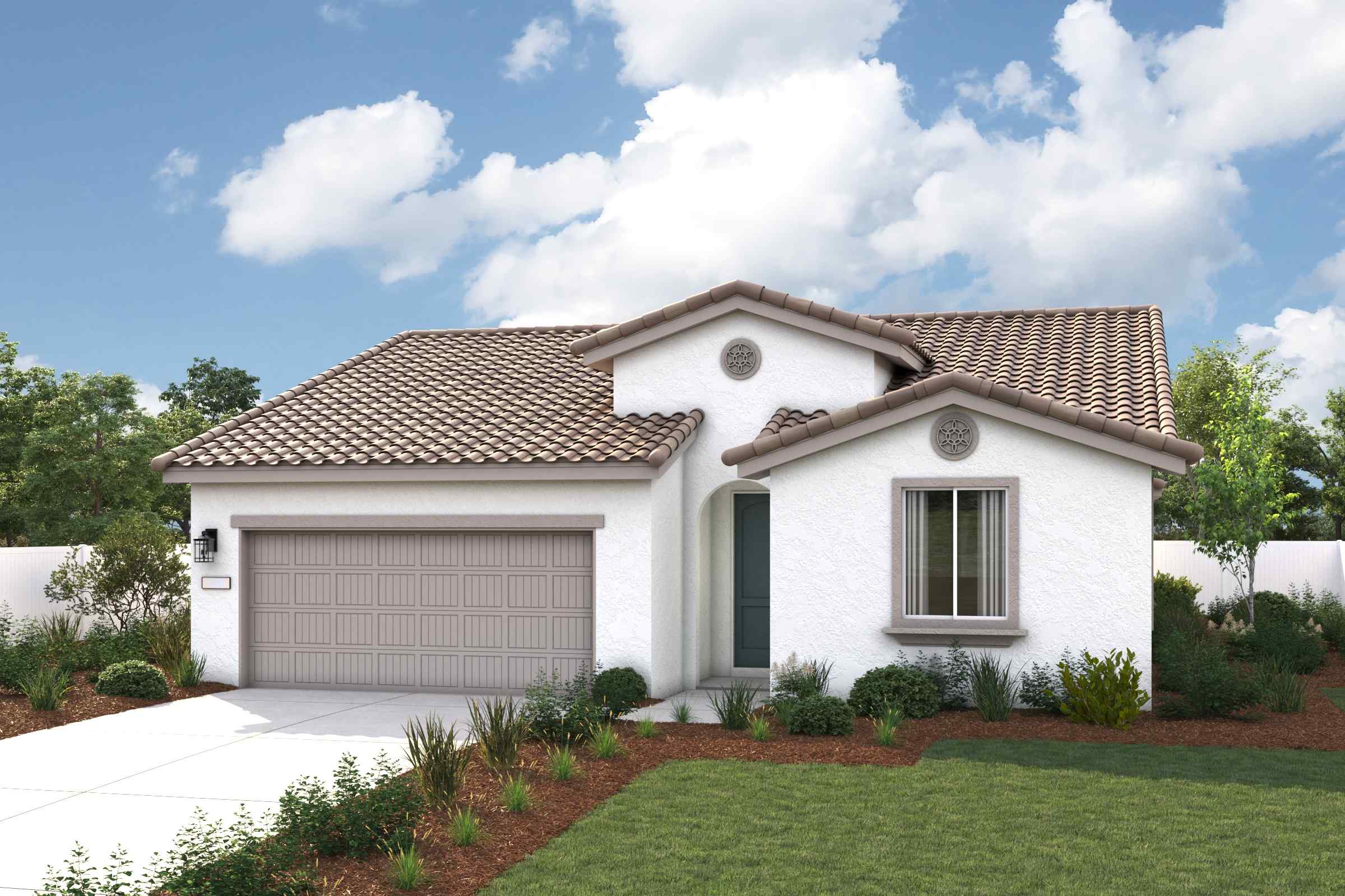 A house with a garage.