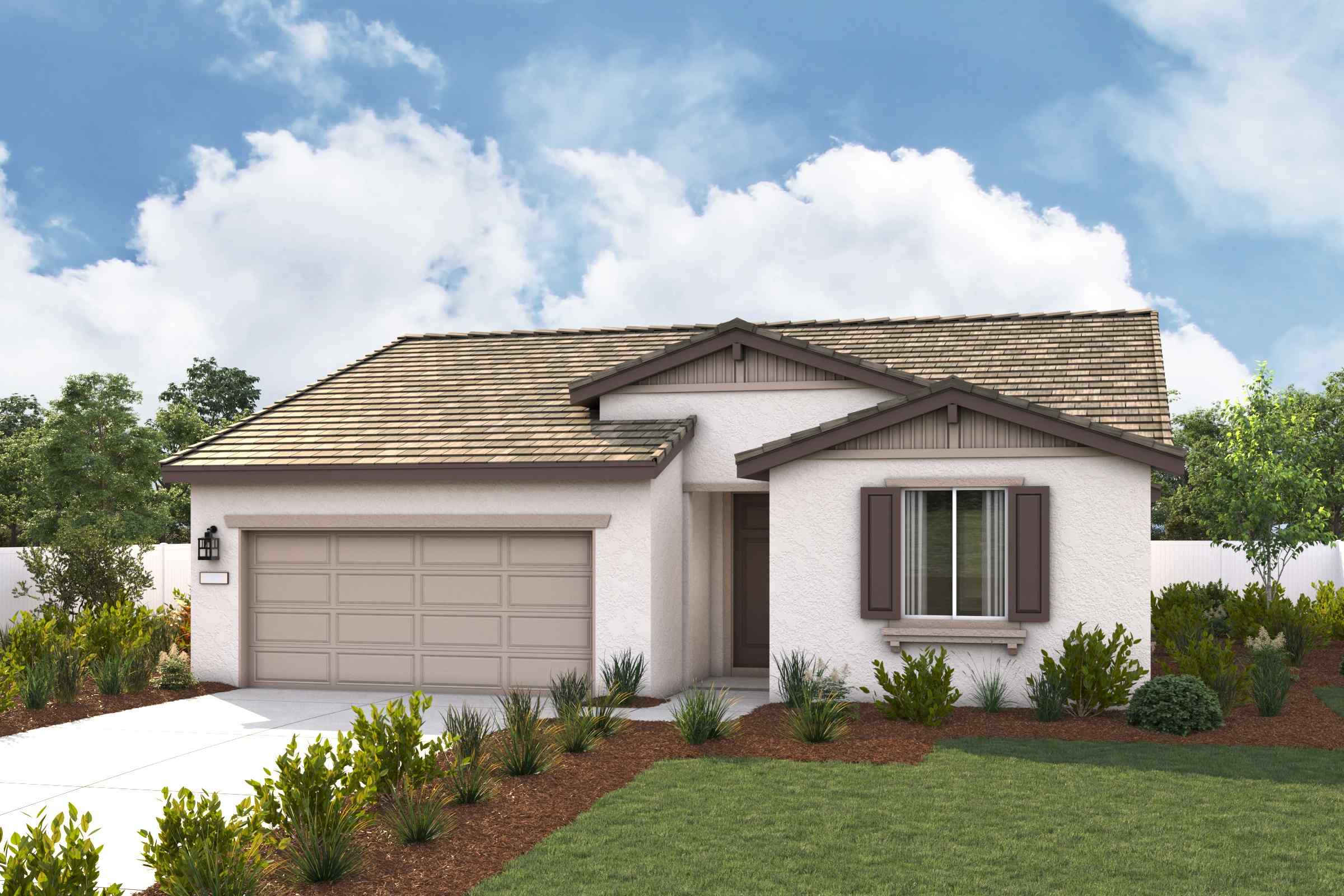 A house with a garage.