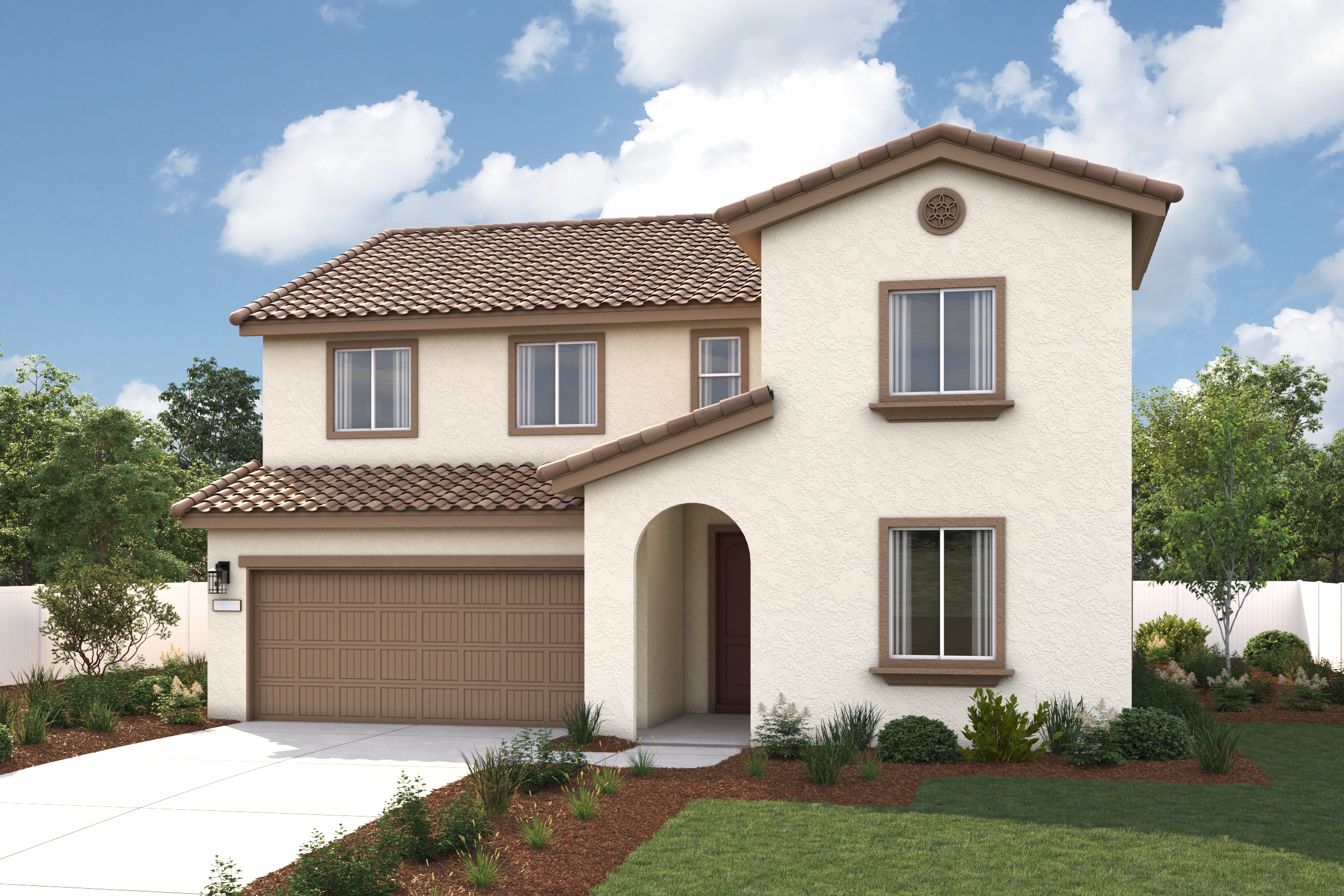 A house with a garage.