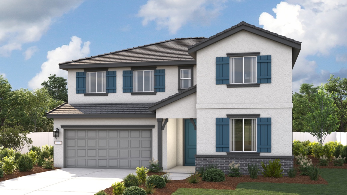 A house with a garage.