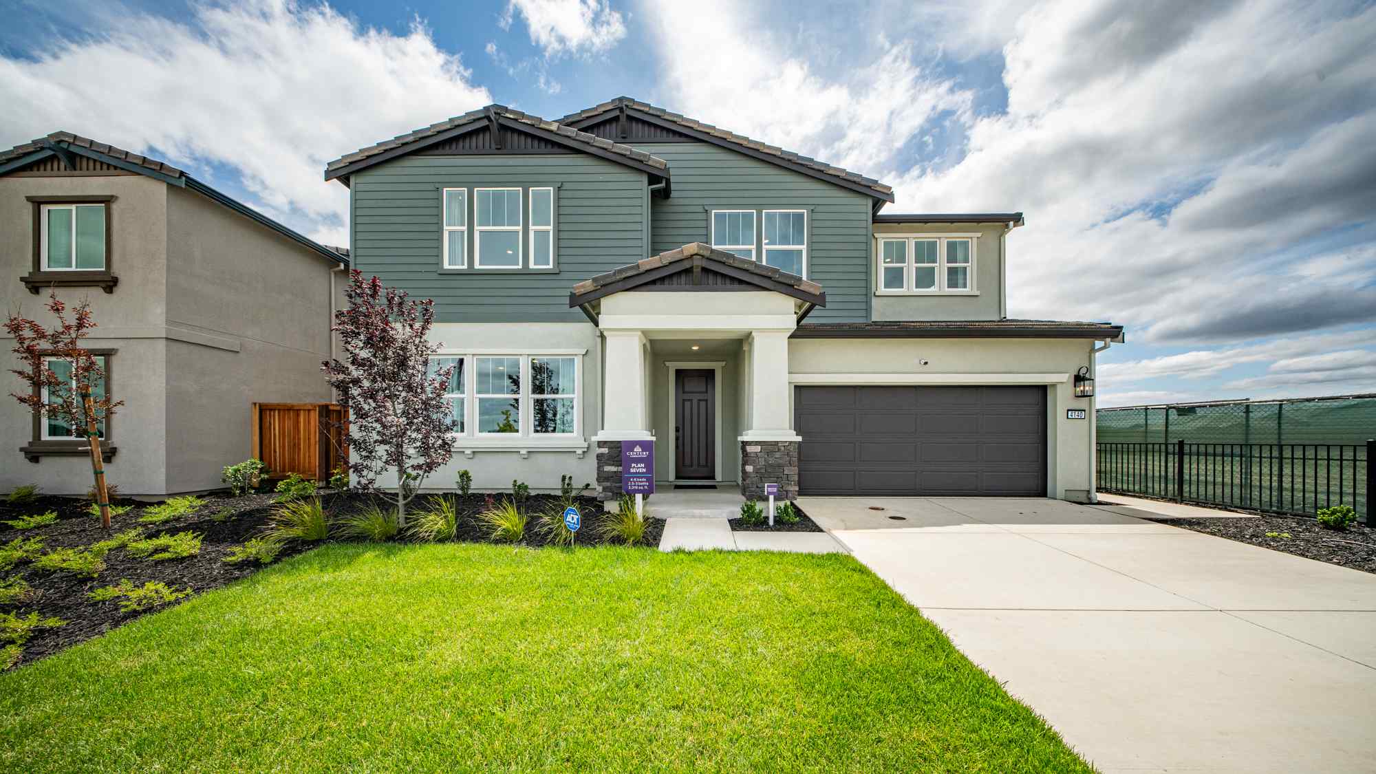 A house with a driveway.