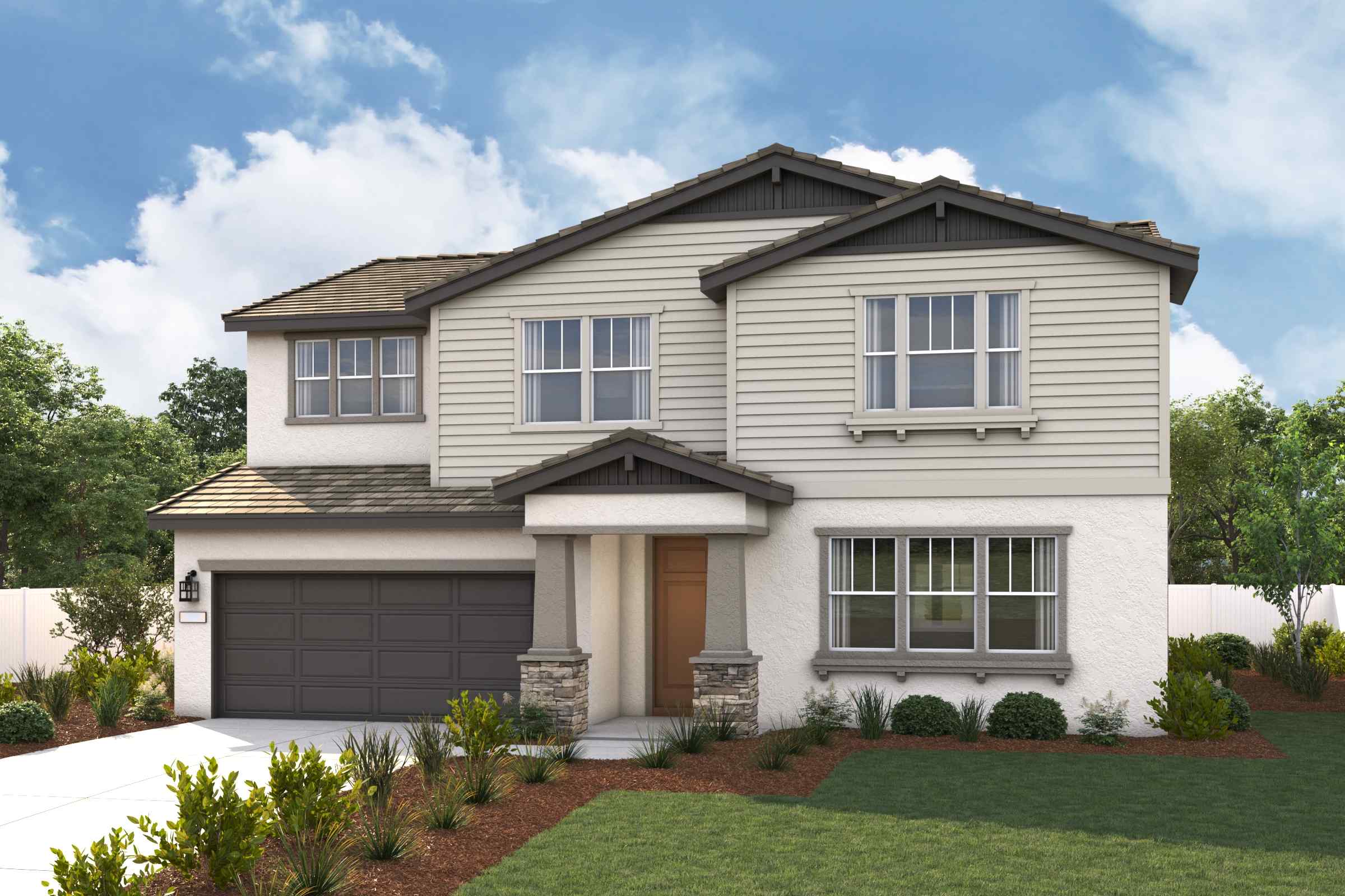 A house with a garage.