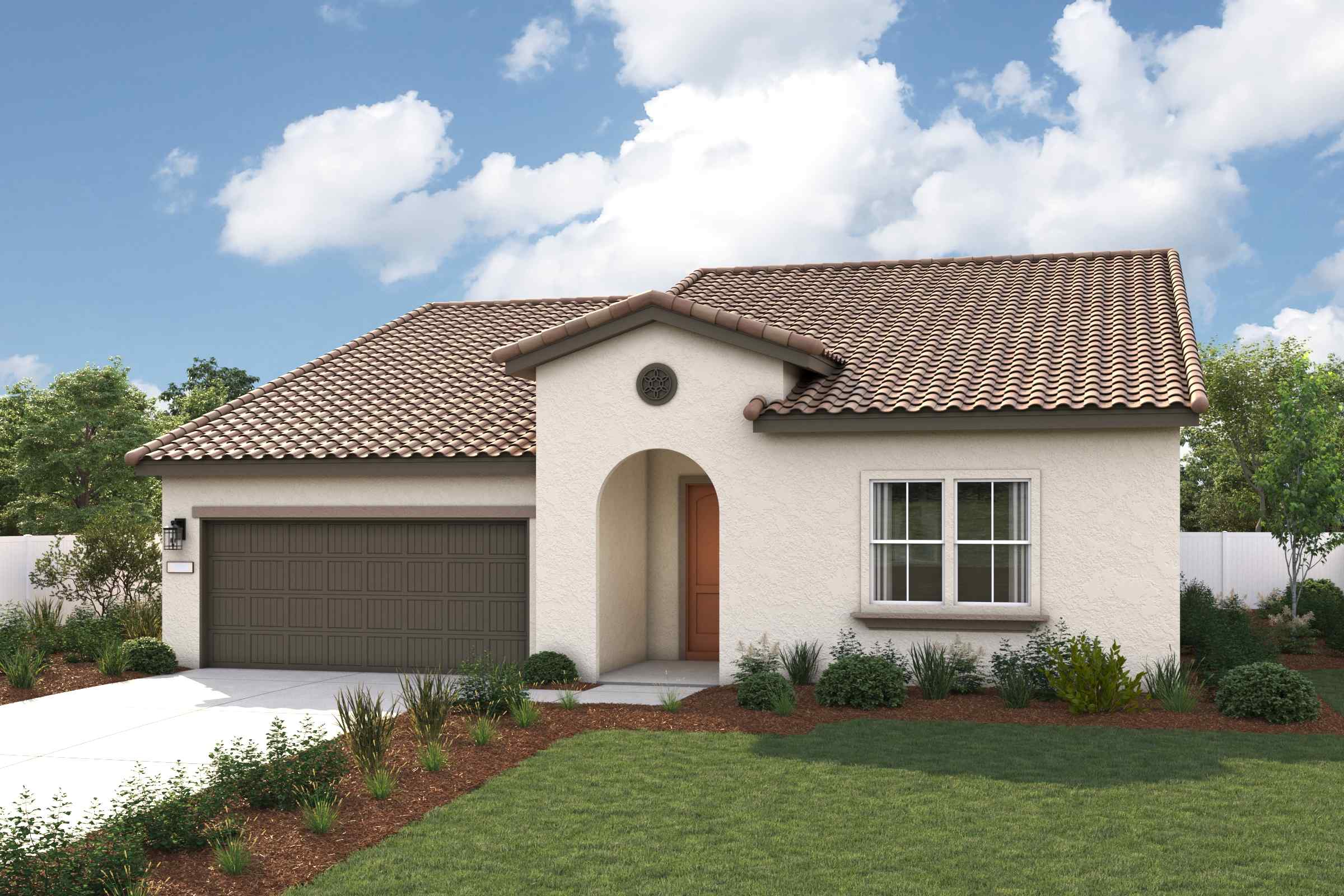 A house with a large front yard.