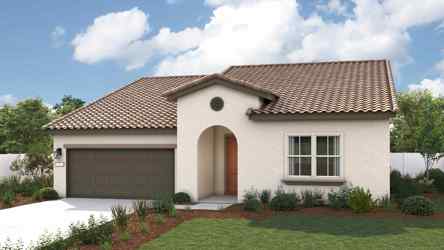 A house with a large front yard.