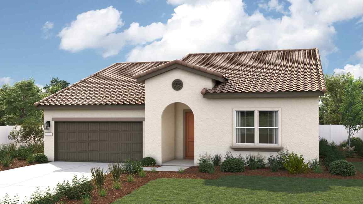 A house with a large front yard.