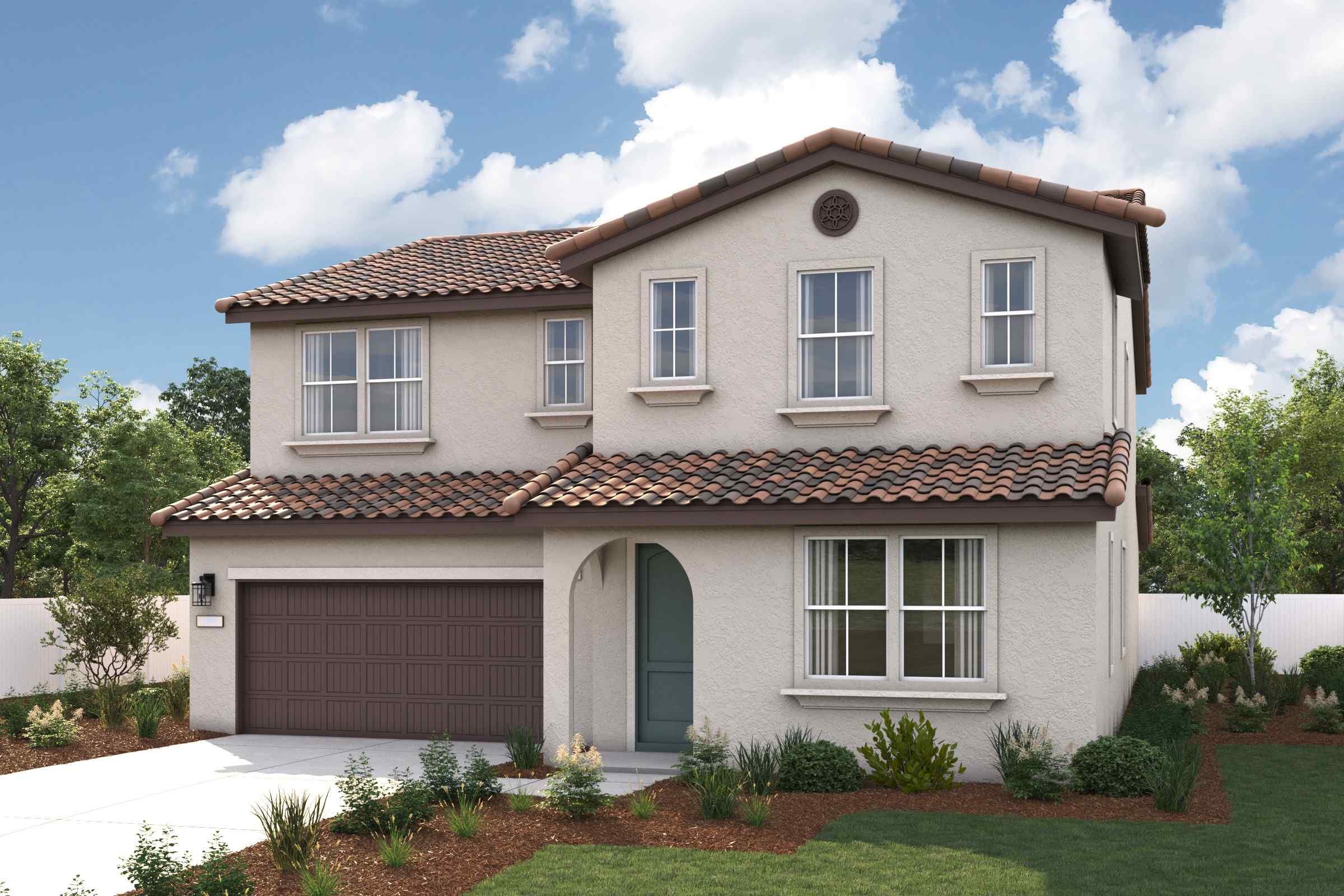 A house with a garage.