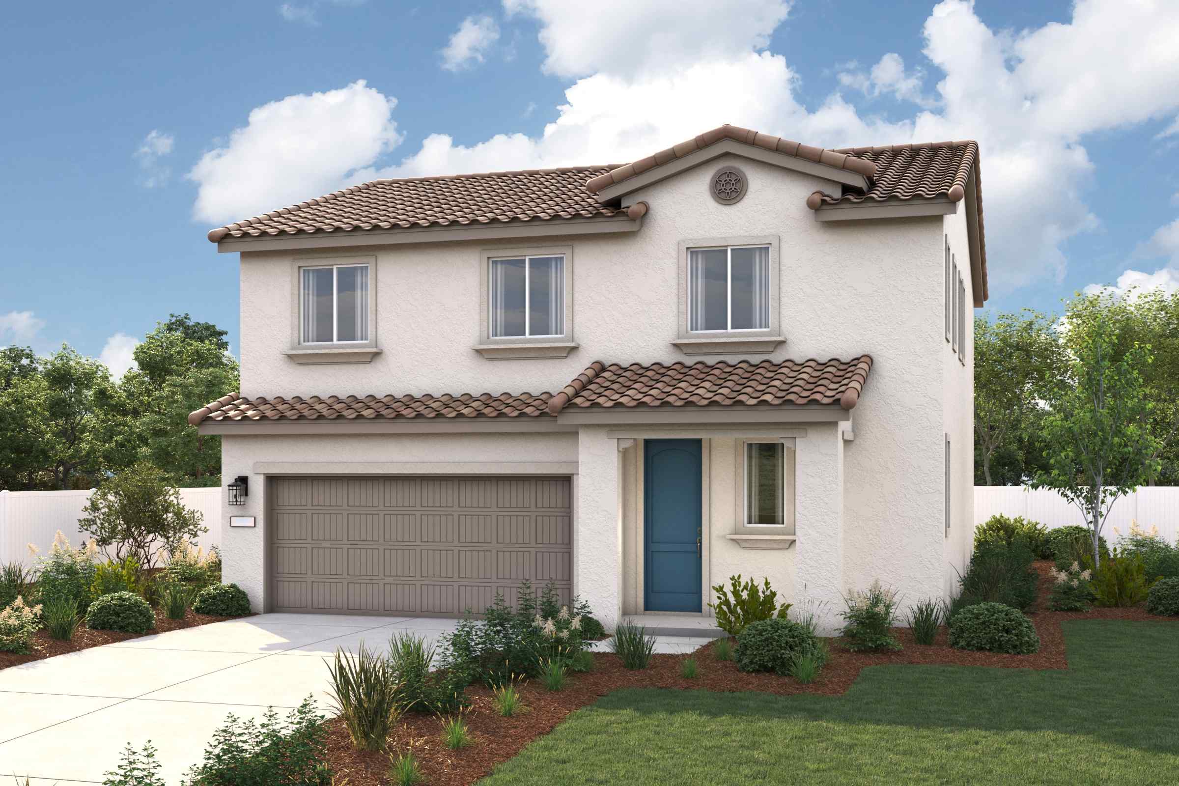 A house with a garage.