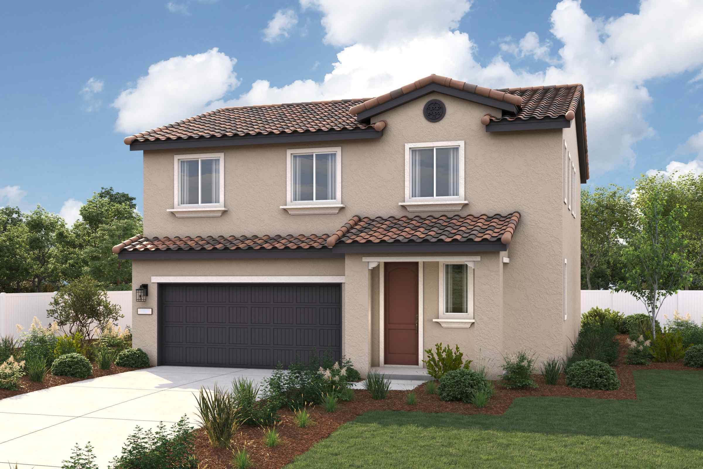 A house with a garage.