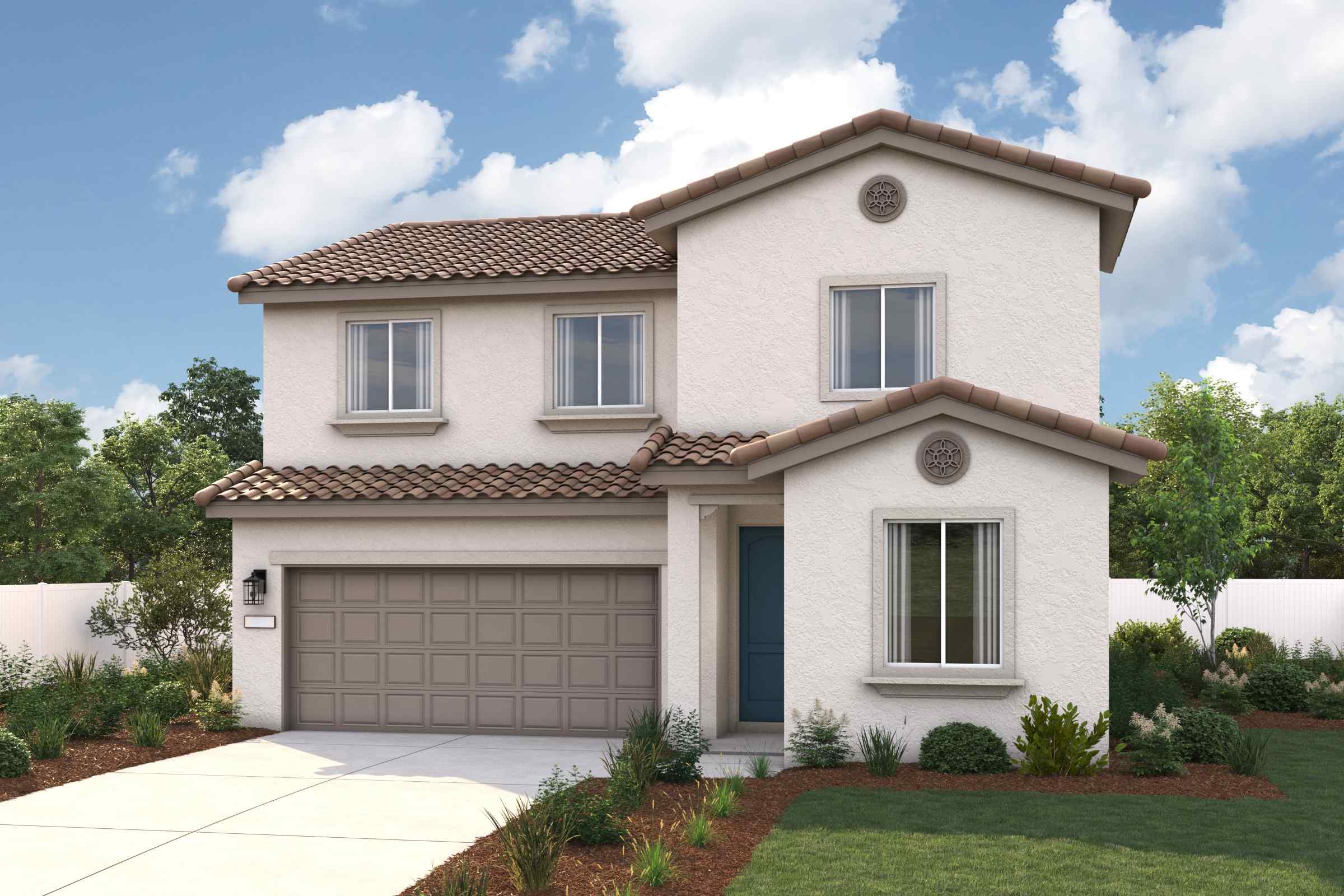 A house with a garage.