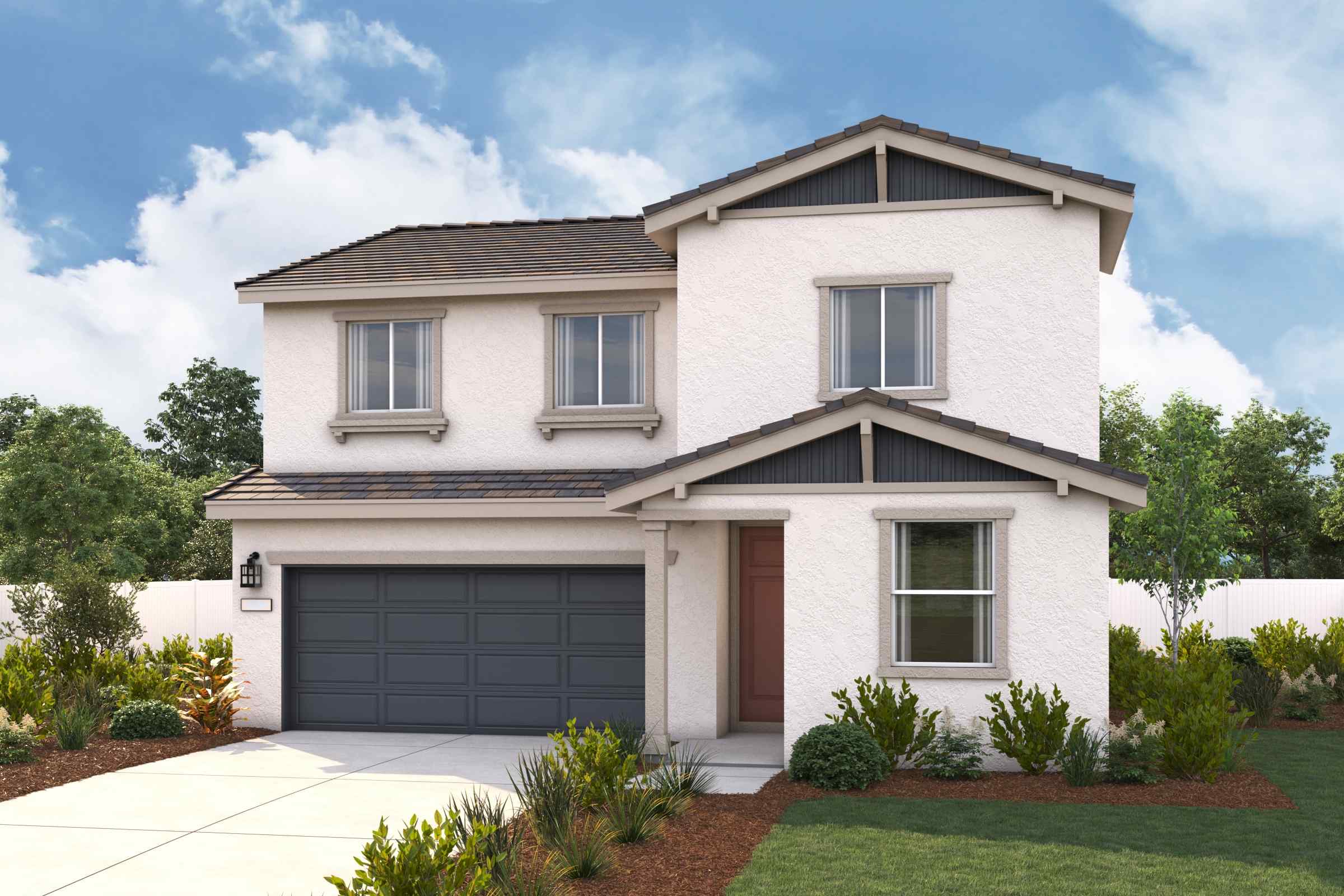 A house with a garage.