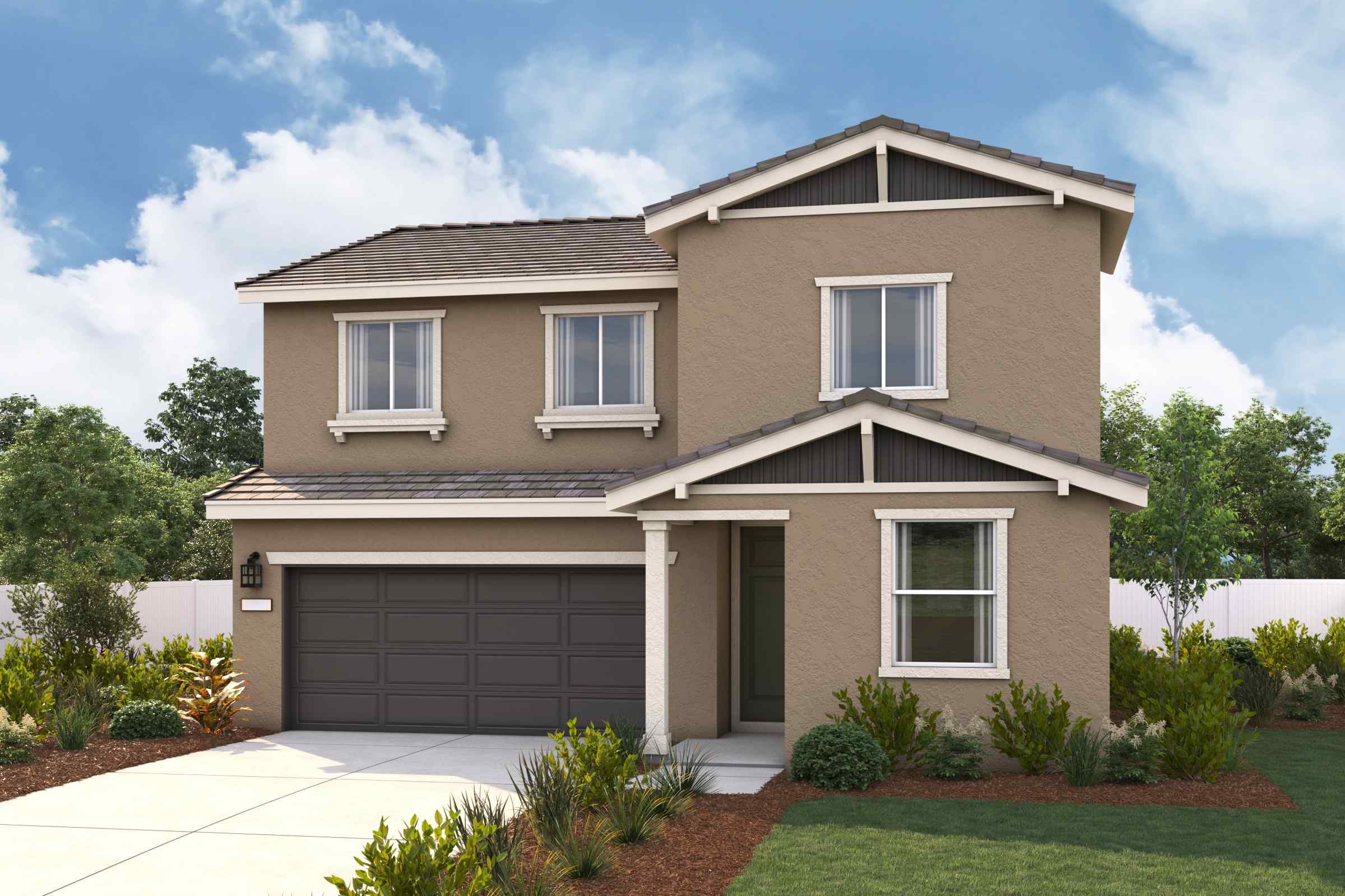 A house with a garage.
