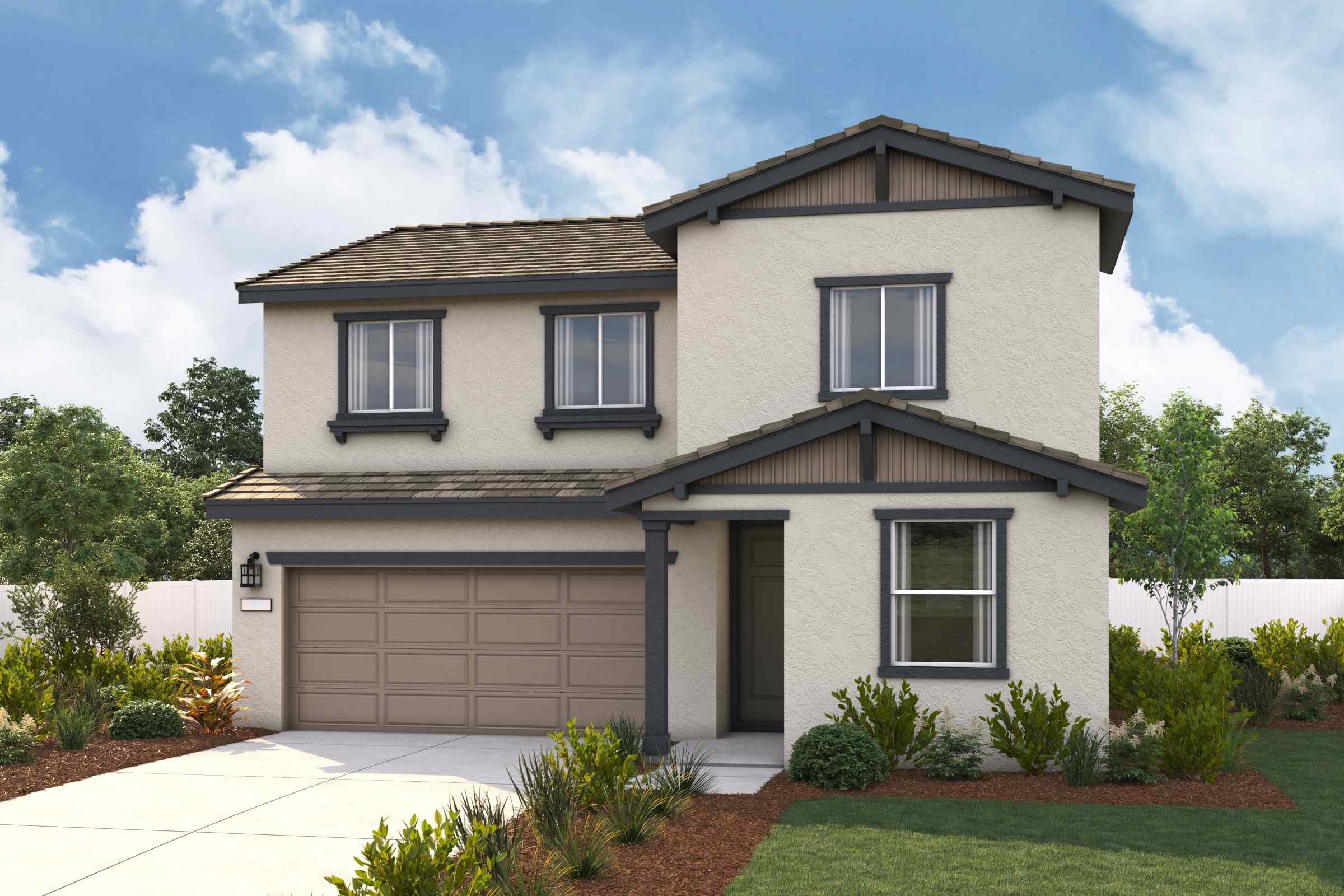 A house with a garage.