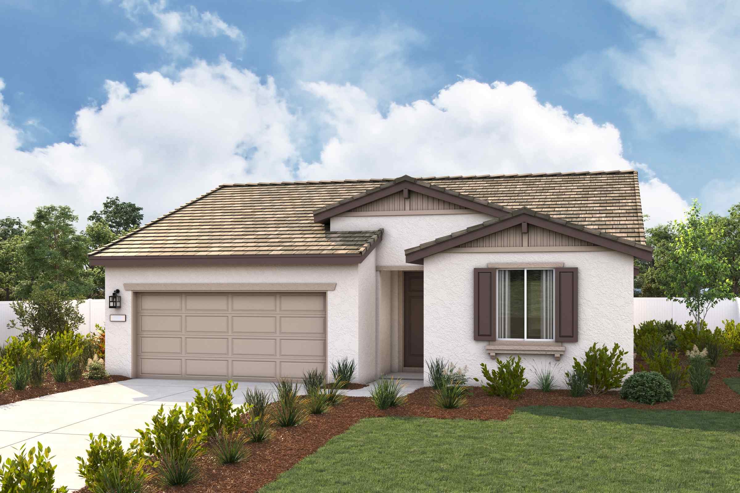 A house with a garage.