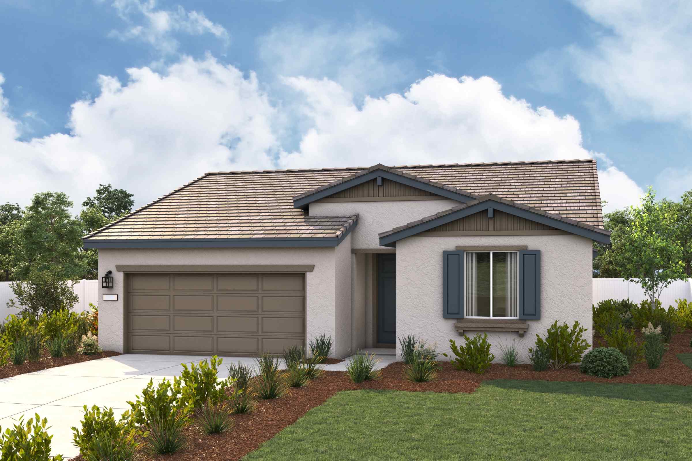 A house with a garage.