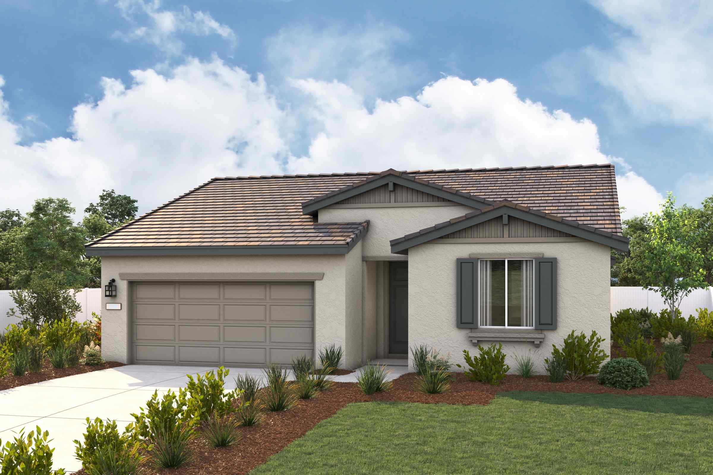 A house with a garage.