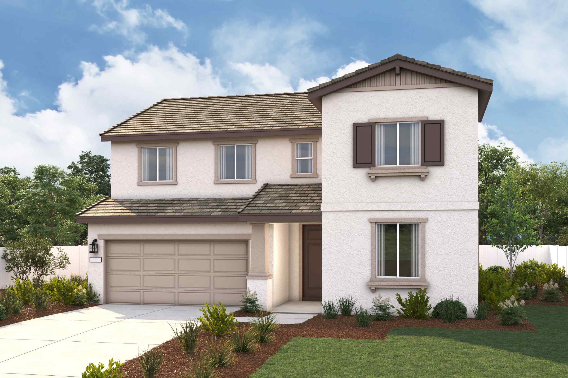 A house with a garage.